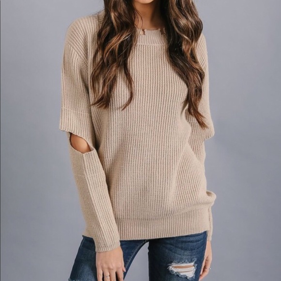 &merci Sweaters - NWT Samantha Distressed Cut It Out Sweater VICI